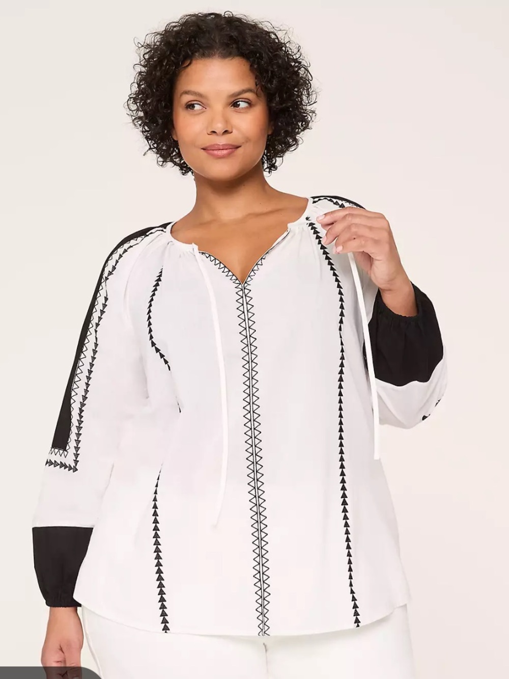 LANE BRYANT CLASSIC 3/4 SLEEVE RAGLAN SPLIT-NECK POPOVER BLOUSE SIZE 18/20